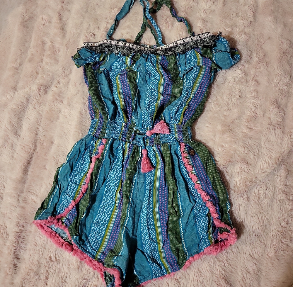 F&F Striped Blue and Pink Kids Romper
